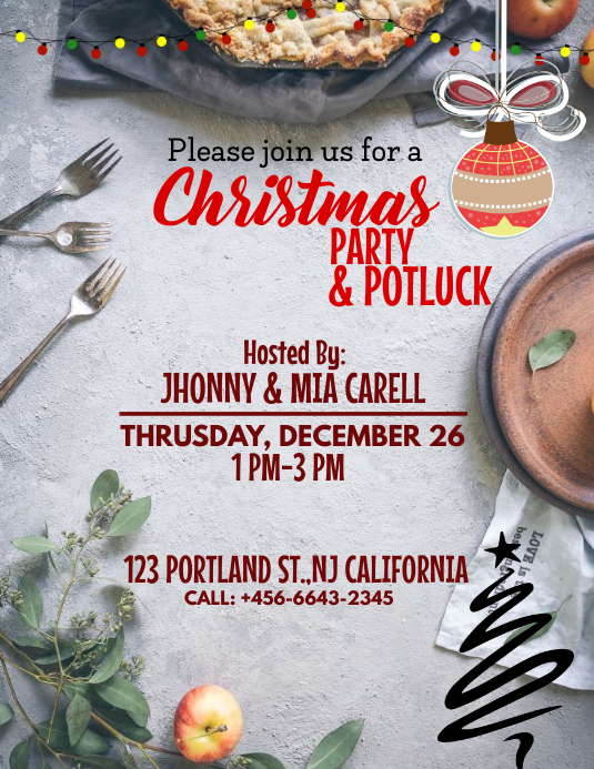 CHRISTMAS POTLUCK Template PosterMyWall