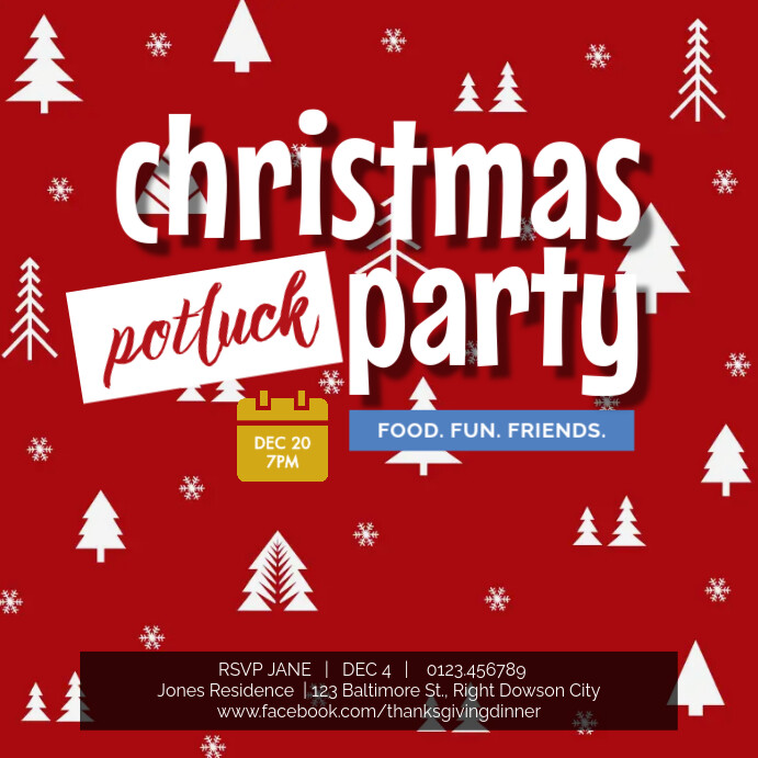 christmas potluck Template | PosterMyWall christmas-potluck-template-postermywall