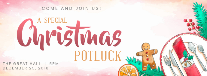 Christmas Potluck Dinner Invitation Facebook Cover Template | PosterMyWall christmas-potluck-dinner-invitation-facebook-cover-template-postermywall