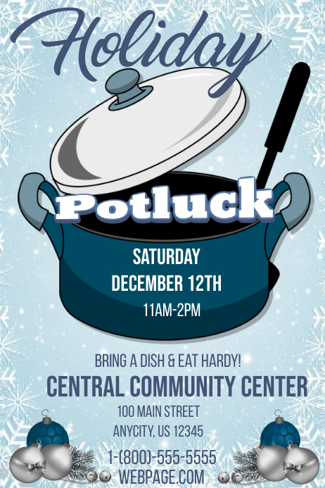 christmas potluck template postermywall day at a glance calendar template