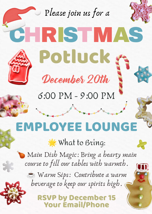 Christmas Potluck Flyer Template | PosterMyWall