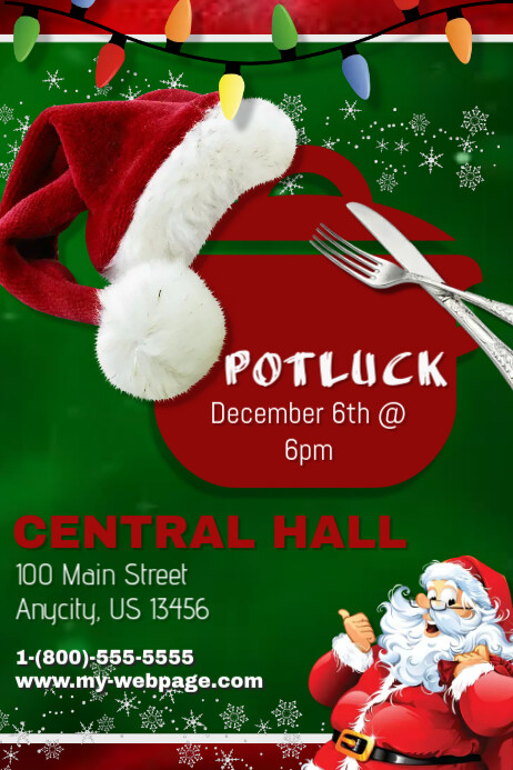 Christmas Potluck Template | PosterMyWall