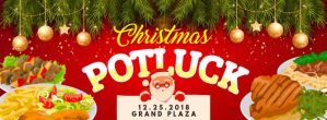 Christmas Potluck with Santa Invite Facebook Cover Facebook-coverfoto template
