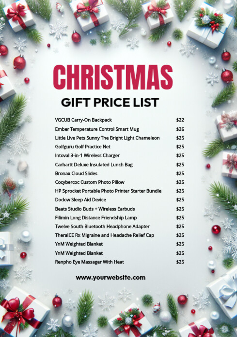 Christmas Price List Flyer Template | PosterMyWall