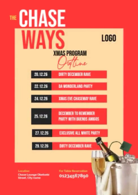 christmas program december club event A3 template