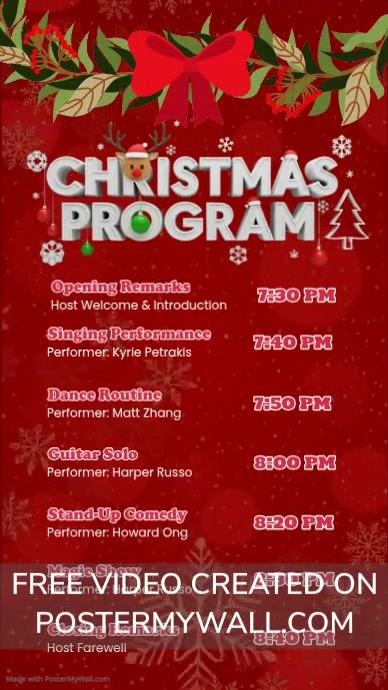 Christmas Program List Template | PosterMyWall