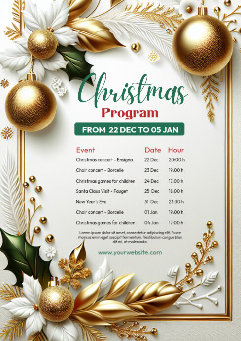 Christmas Program Schedule Flyer Template | PosterMyWall