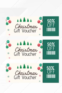 White Christmas Gift Voucher Poster Template