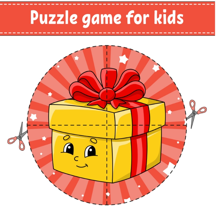 christmas puzzle game printables template สี่เหลี่ยมจัตุรัส (1:1)