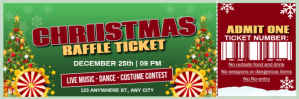 สีแดง Christmas Raffle Ticket E-mail-overskrift Template