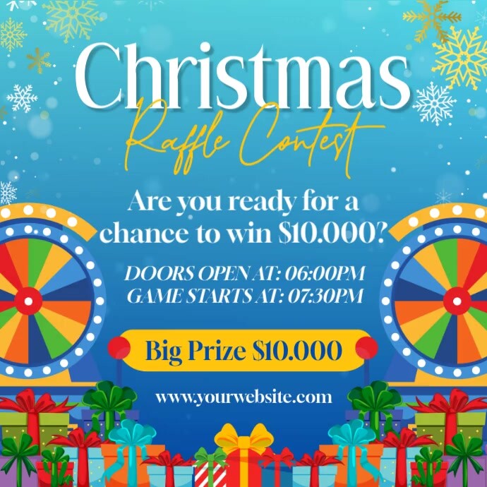 Design Santa Raffle Christmas Raffle Contest Template | PosterMyWall
