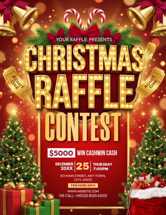 Christmas Raffle Contest Template | PosterMyWall