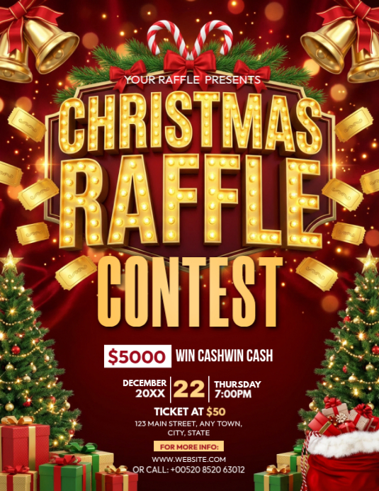 Christmas Raffle Contest Template | PosterMyWall