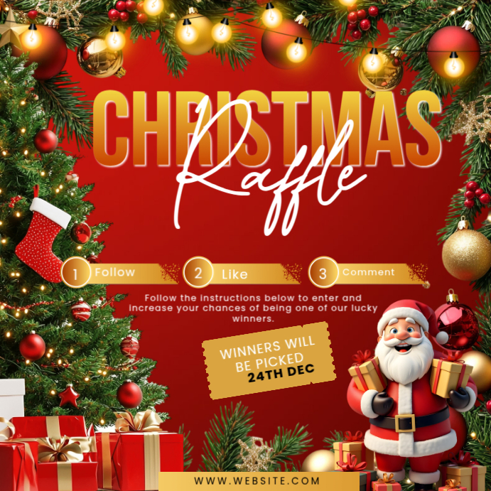 CHRISTMAS RAFFLE CONTEST Instagram 帖子 template