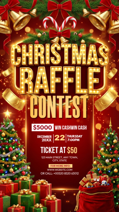 Christmas Raffle Contest Template | PosterMyWall