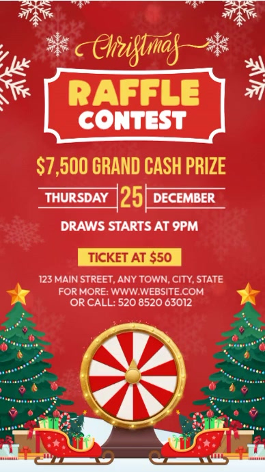 Christmas Raffle Contest Template | PosterMyWall