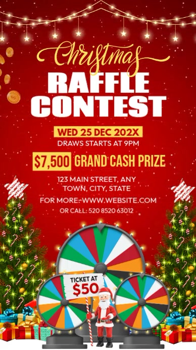 Christmas Raffle Contest Template | PosterMyWall