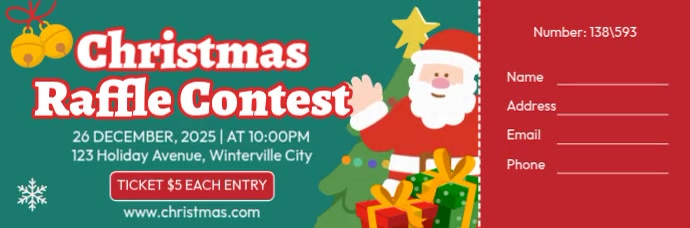 Design Santa Raffle Christmas Raffle Contest Template | PosterMyWall