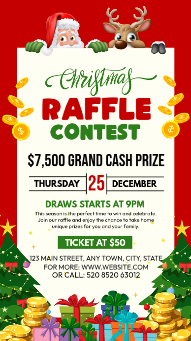 Plantilla de Christmas Raffle Contest | PosterMyWall