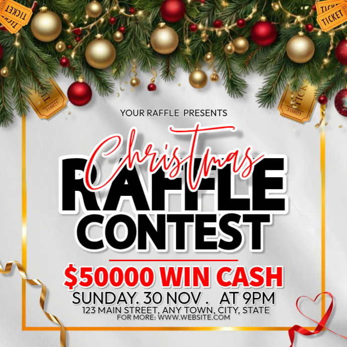 Christmas Raffle Contest Instagram Post Template | PosterMyWall