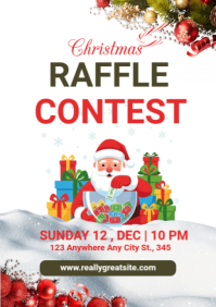 Christmas Raffle Contest Poster Template – Festive Holiday Giveaway Design A2