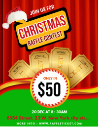 Christmas Raffle Lettering Christmas Raffle Ticket Template | PosterMyWall