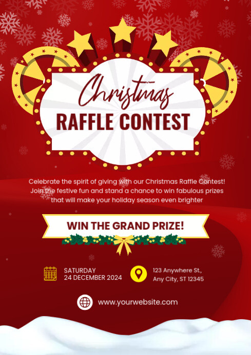 christmas raffle contest template | PosterMyWall