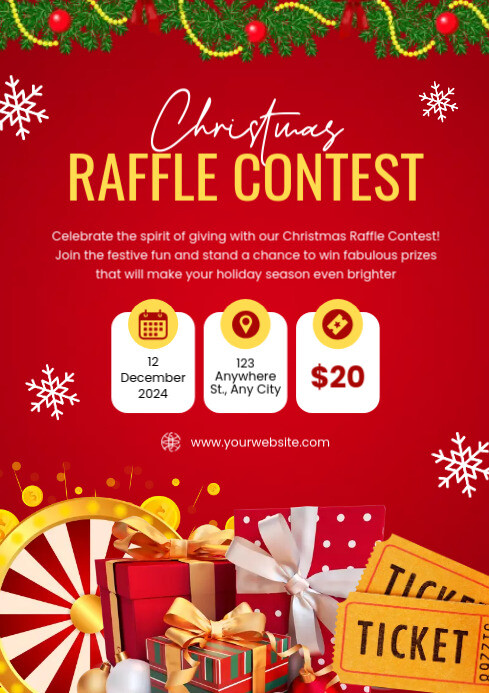 christmas raffle contest template | PosterMyWall