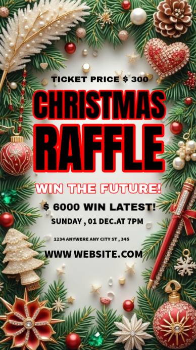 Design Santa Raffle Christmas Raffle Template | PosterMyWall