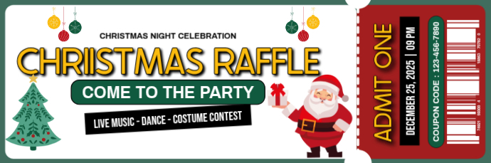 Design Santa Raffle Christmas Raffle Template | PosterMyWall