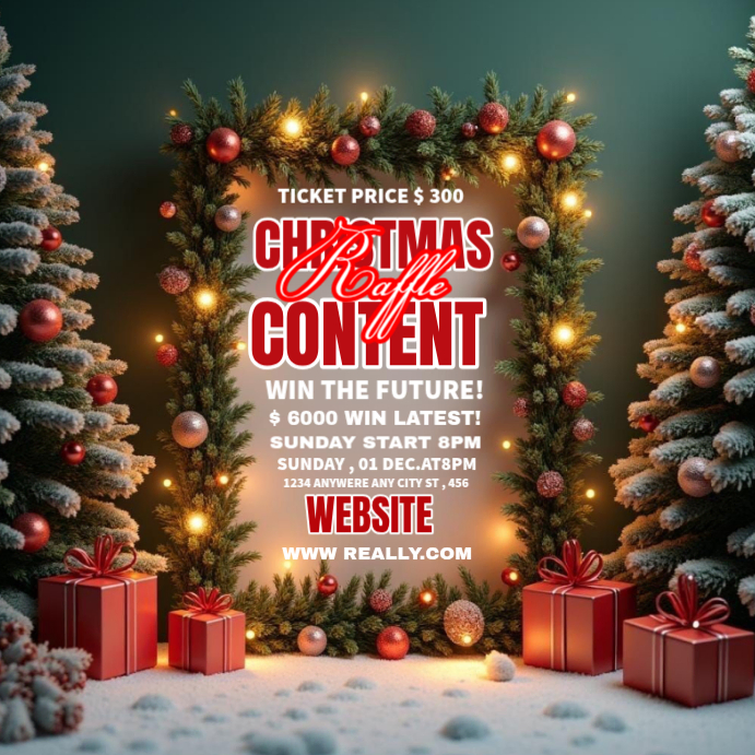 Design Santa Raffle Christmas Raffle Template | PosterMyWall