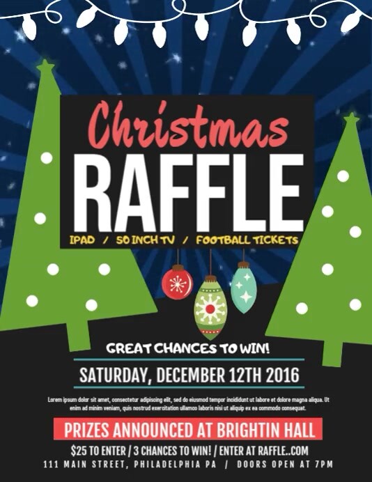 Christmas Raffle Poster Template Free Printable Templates