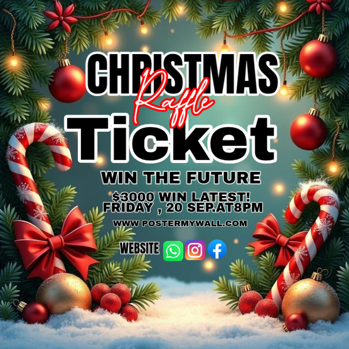 Design Santa Raffle Christmas Raffle Template | PosterMyWall