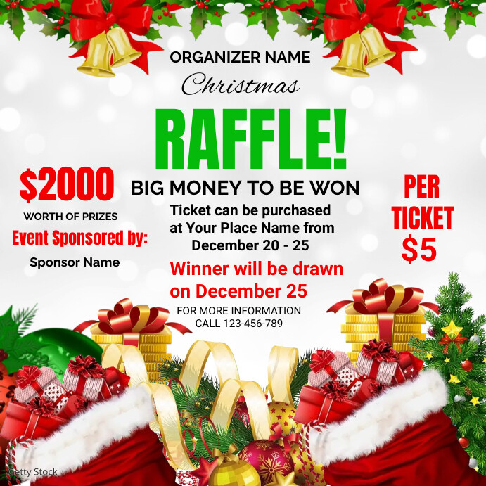 Christmas Raffle Flyer Template | PosterMyWall