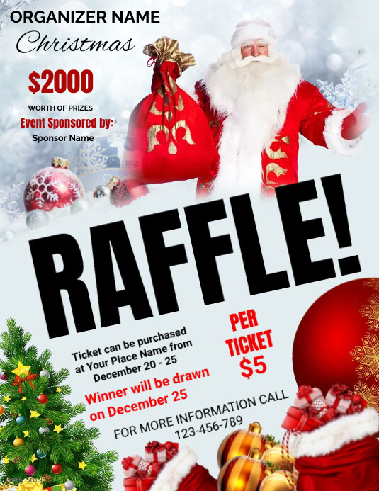 Christmas Raffle Flyer Template | PosterMyWall