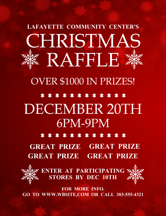 Christmas Raffle Template | PosterMyWall