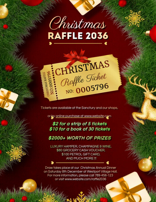 Chrismas Raffer Copy of Christmas Raffle Fundraise Flyer Design | PosterMyWall