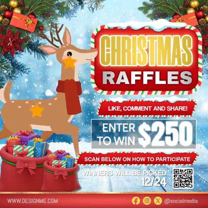 Design Santa Raffle Copy of Christmas Raffle Giveaway | PosterMyWall