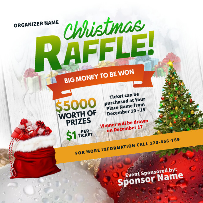 Christmas Raffle Instagram Post Template | PosterMyWall