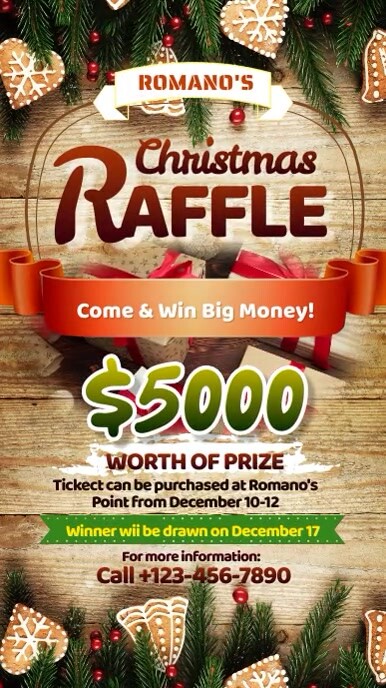 Custom Raffle Reel Christmas Raffle Instagram Reel Template | PosterMyWall
