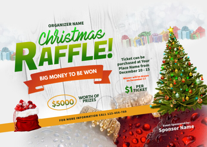 Plantilla de Christmas Raffle Postcard | PosterMyWall