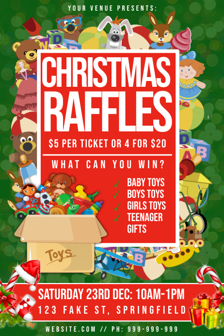 Christmas Raffle Images Blue Copy of Christmas Raffle Poster | PosterMyWall