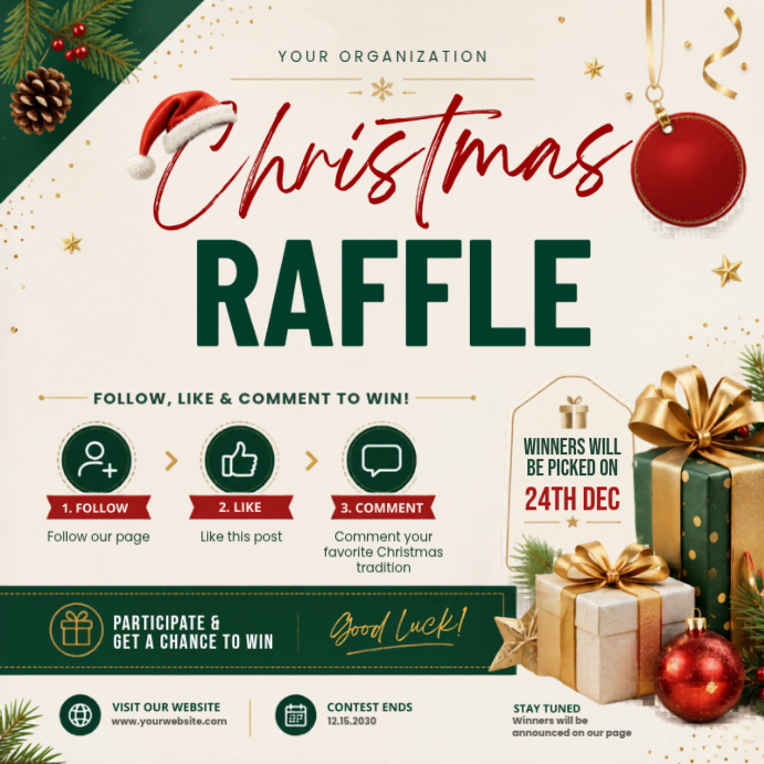 Christmas Raffle Instagram Ad Template | PosterMyWall