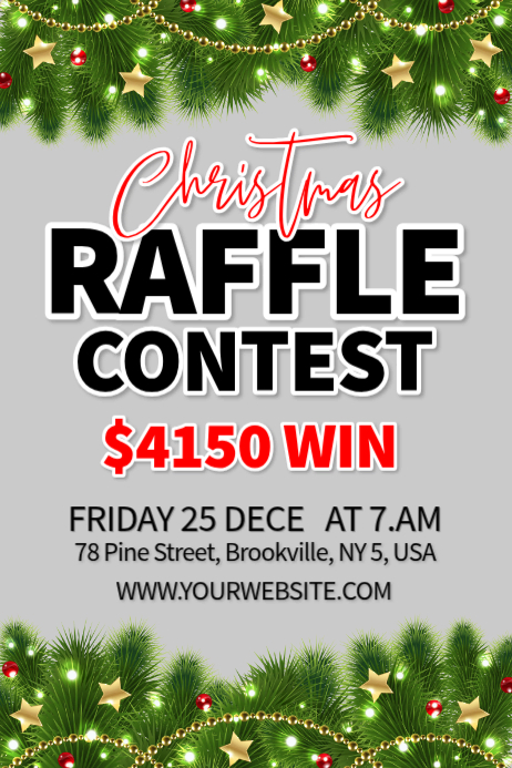 Christmas Raffle Poster Template | PosterMyWall