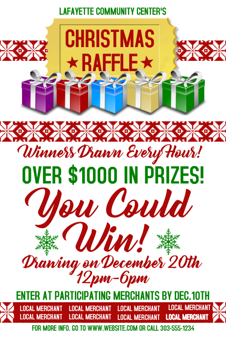 Christmas Raffle Template | PosterMyWall