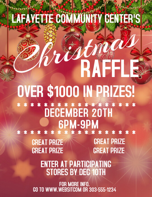 Christmas Raffle Template | PosterMyWall