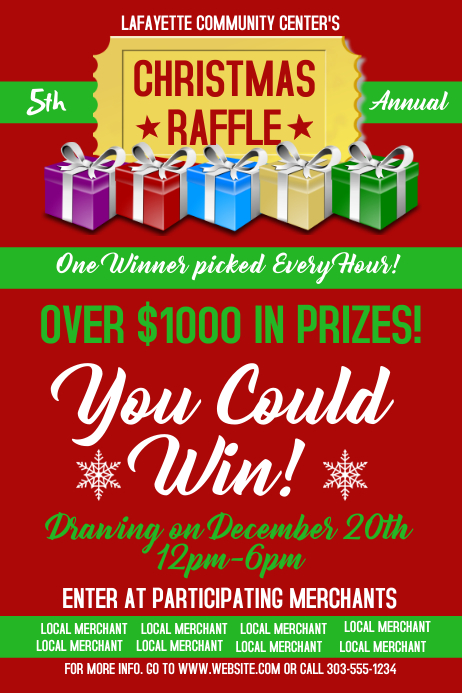 December Raffle Christmas Raffle Template | PosterMyWall