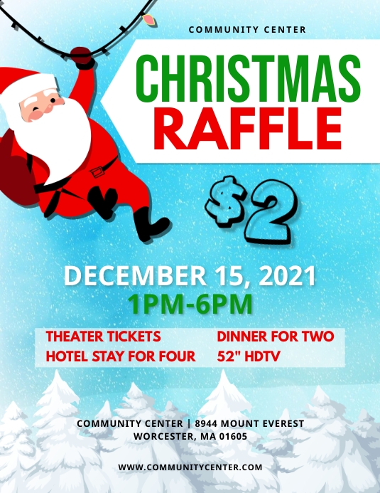 Christmas Raffle Lettering Christmas Raffle Template | PosterMyWall