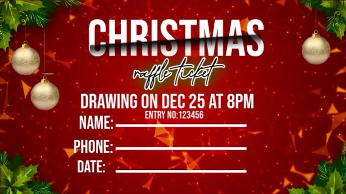Christmas Raffle Ticket , Christmas Party Template | PosterMyWall