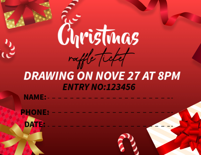 Christmas Raffle Ticket Flyers Template | PosterMyWall